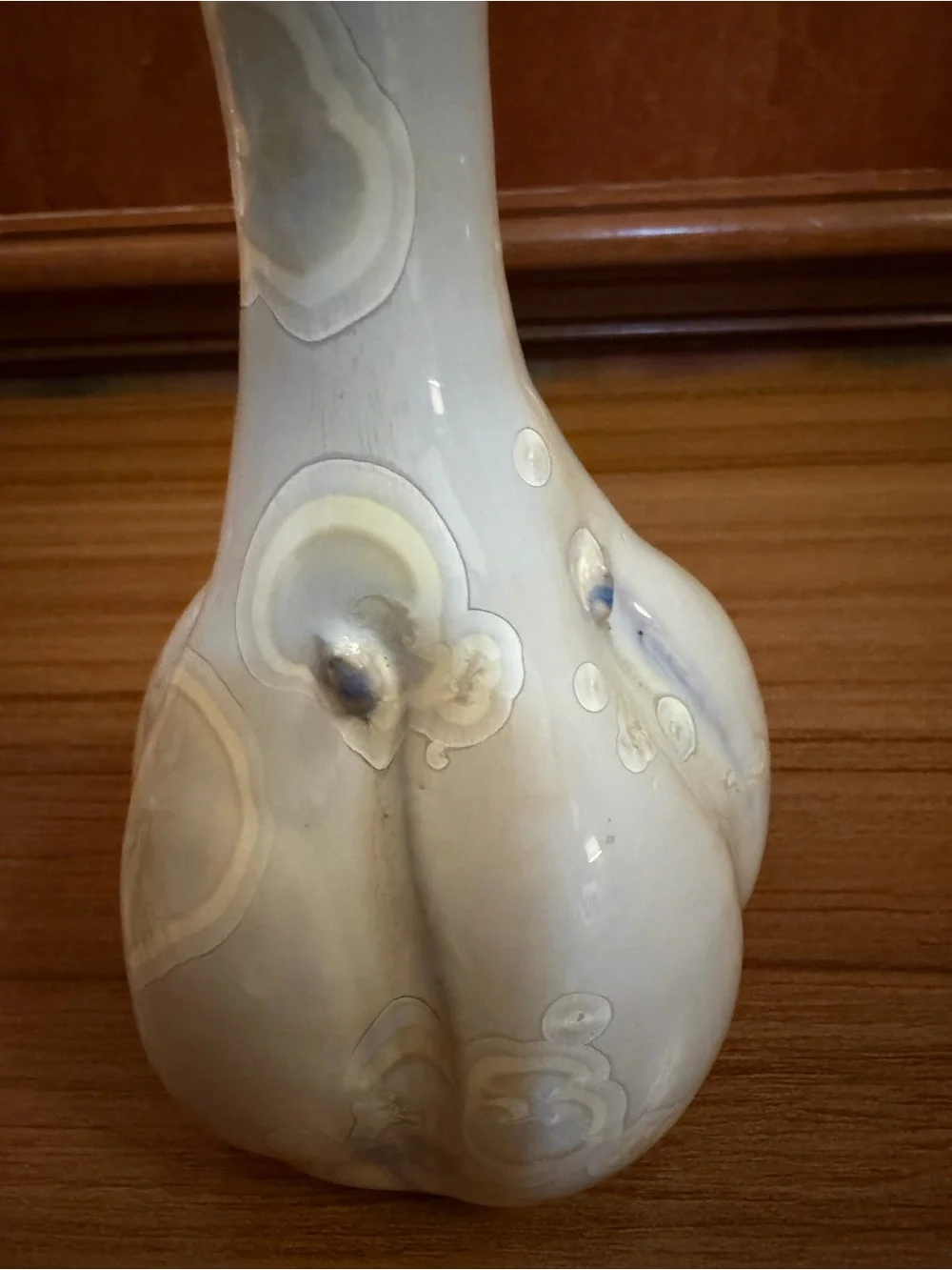 Vintage Crystalline Glaze Art Pottery Bud Vase Garlic Bulb Shape 7